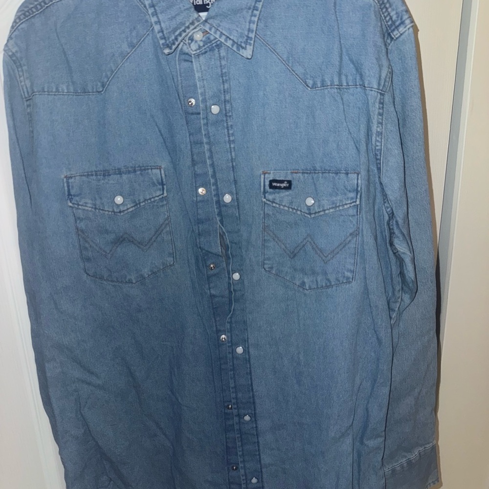 Wrangler Blue Casual Button Down Shirt